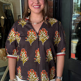 Cheyenne Floral Print V-Neck Top