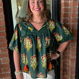 Georgia Puff Sleeve Print Top