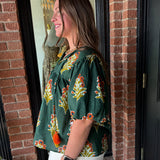 Georgia Puff Sleeve Print Top