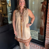 Jessica Faux Suede Sleeveless Dress
