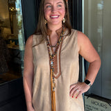 Jessica Faux Suede Sleeveless Dress