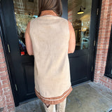 Jessica Faux Suede Sleeveless Dress
