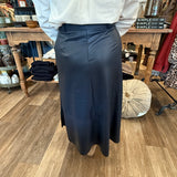 Millie Belted Faux Leather Midi Skirt