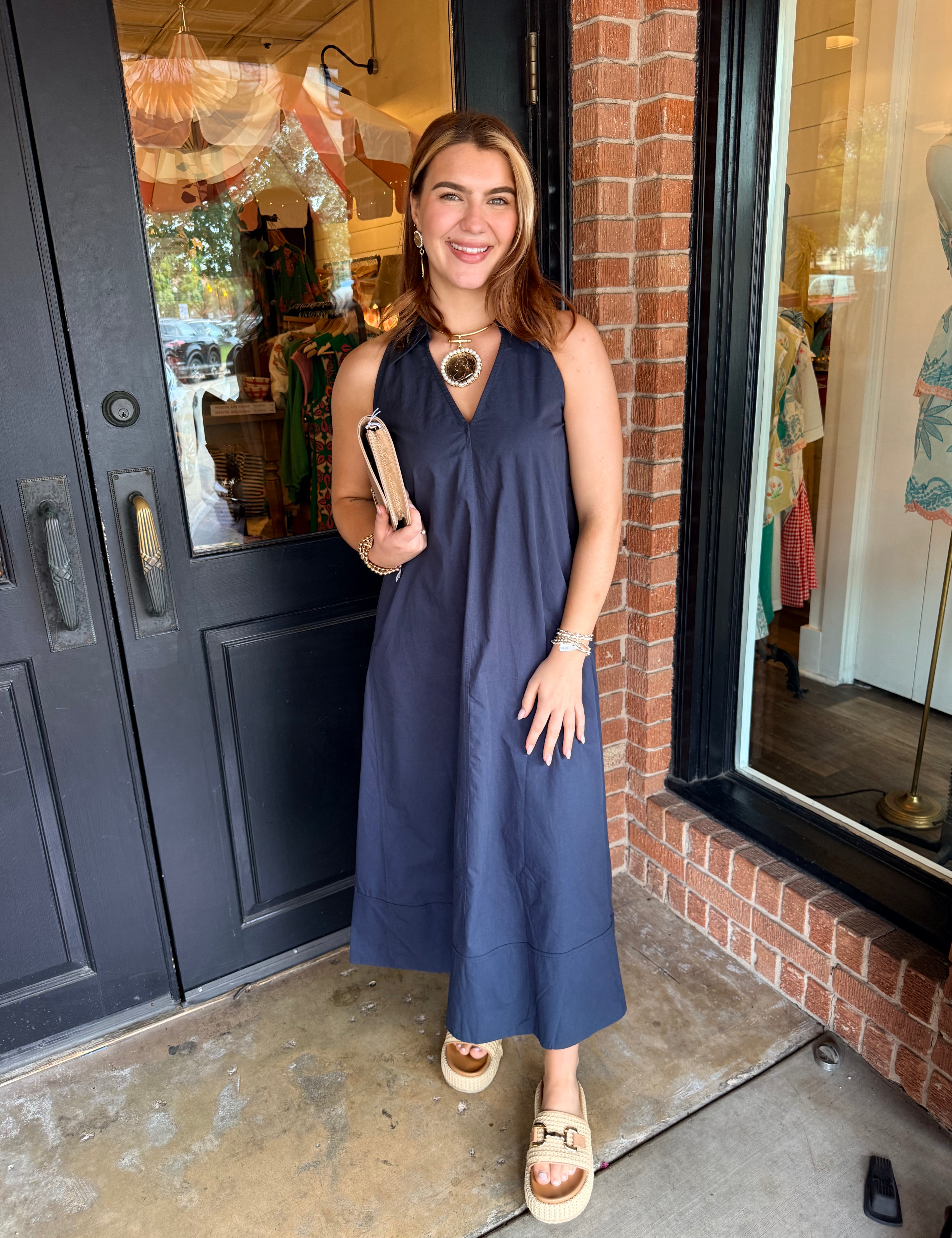 maxi collared dress Collar Button Down Maxi Dress Silver