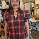Curry Plaid Top