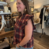 Curry Plaid Top