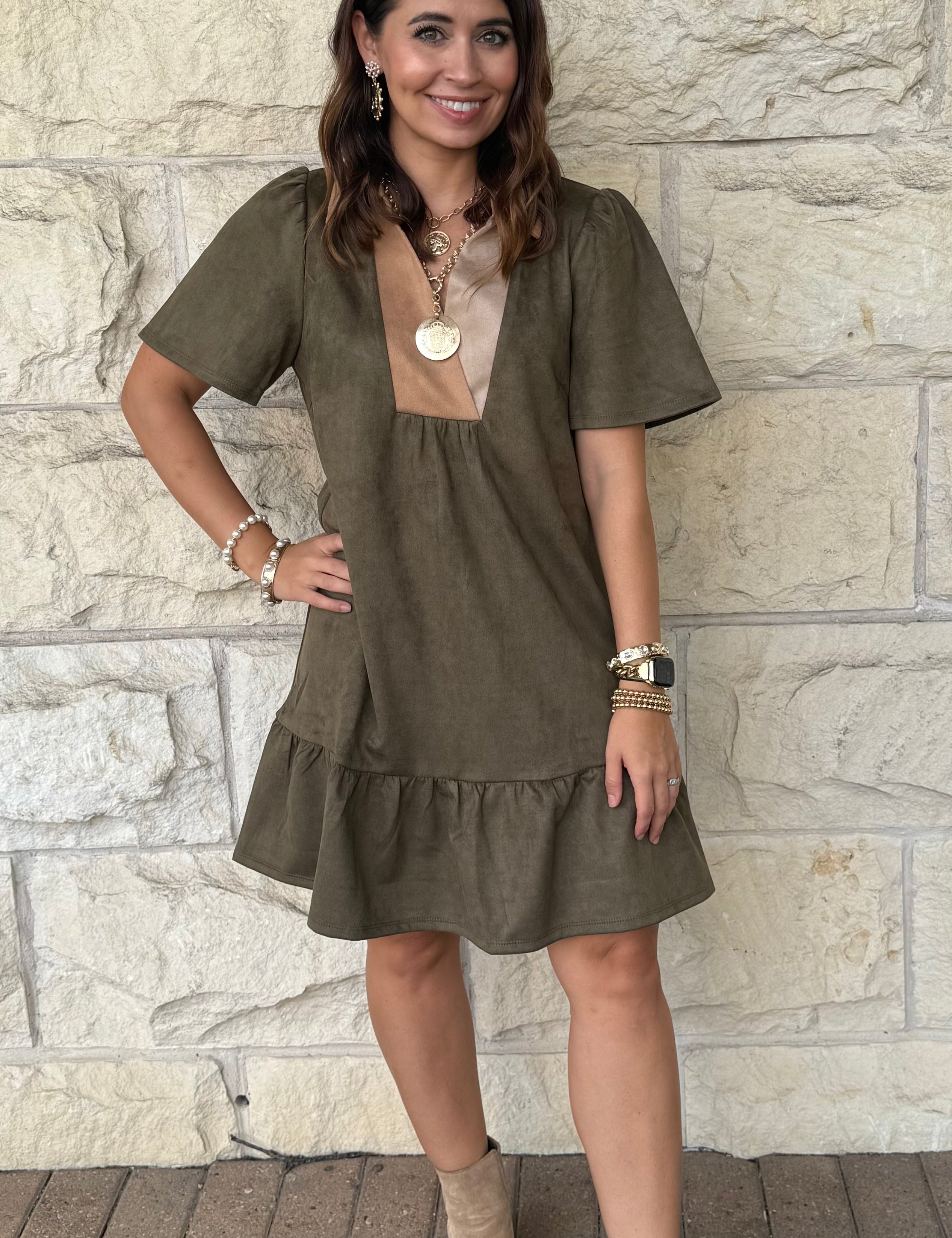 Tracey Faux Suede Dress