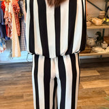 Vanessa Stripe Top &  Wide-Leg Pant Set