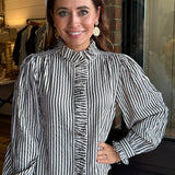 Flora Striped Button Down Top