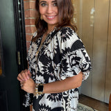 Paula Black Floral Print Top
