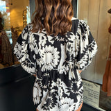 Paula Black Floral Print Top
