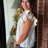 Emery Cutout Button Top