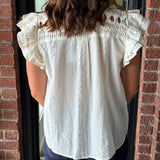 Emery Cutout Button Top