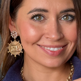 Horse Coin and Pearl Earrings