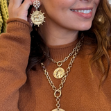 Horse Coin and Pearl Earrings
