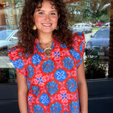 Jeana Floral Ruffle Sleeve Top