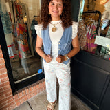Blythe Printed Denim Vest