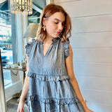 Patsy Ruffle Denim Shirt
