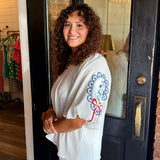 Margot Embroidered Puff Sleeve Blouse