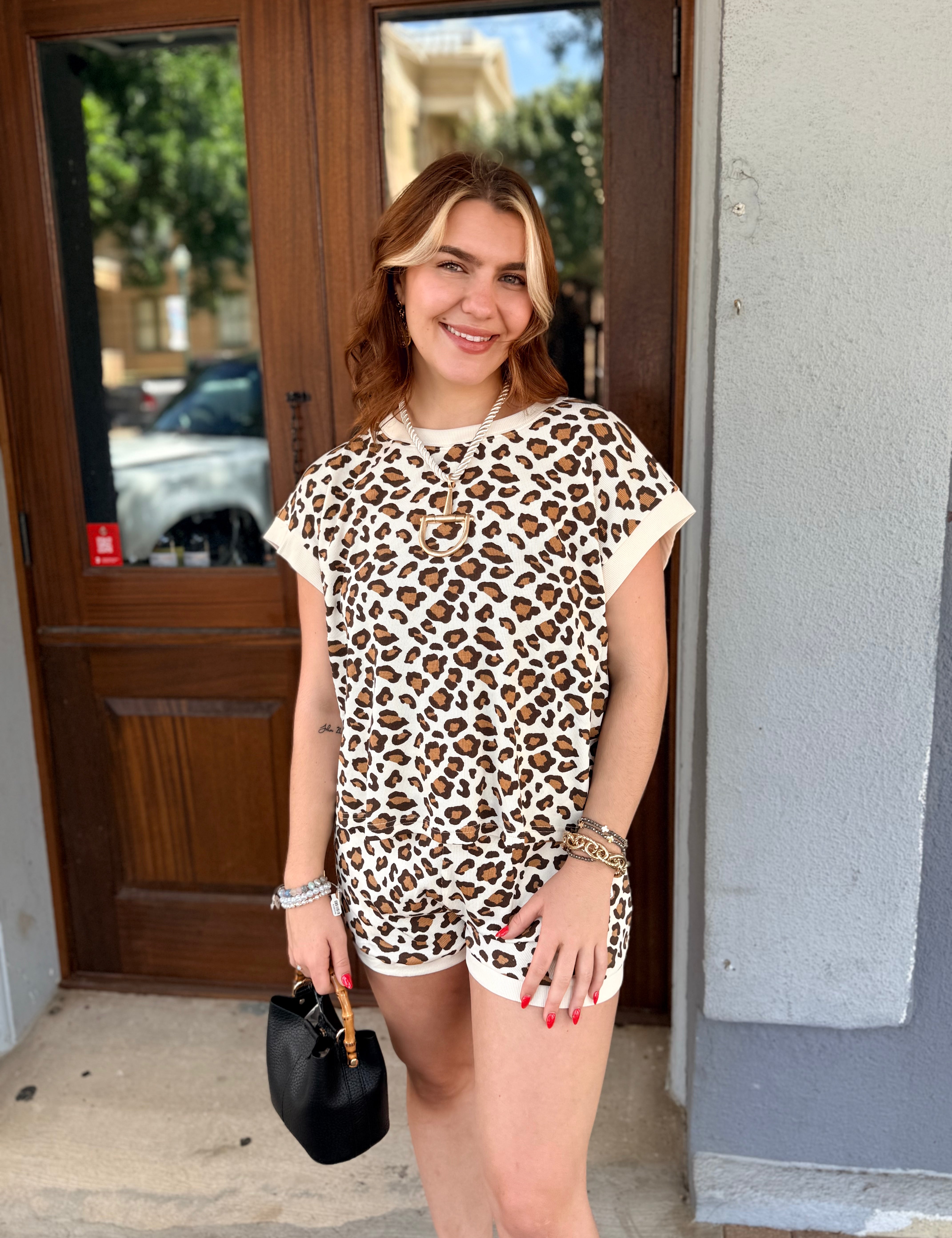 Macey Leopard Top + Short Set