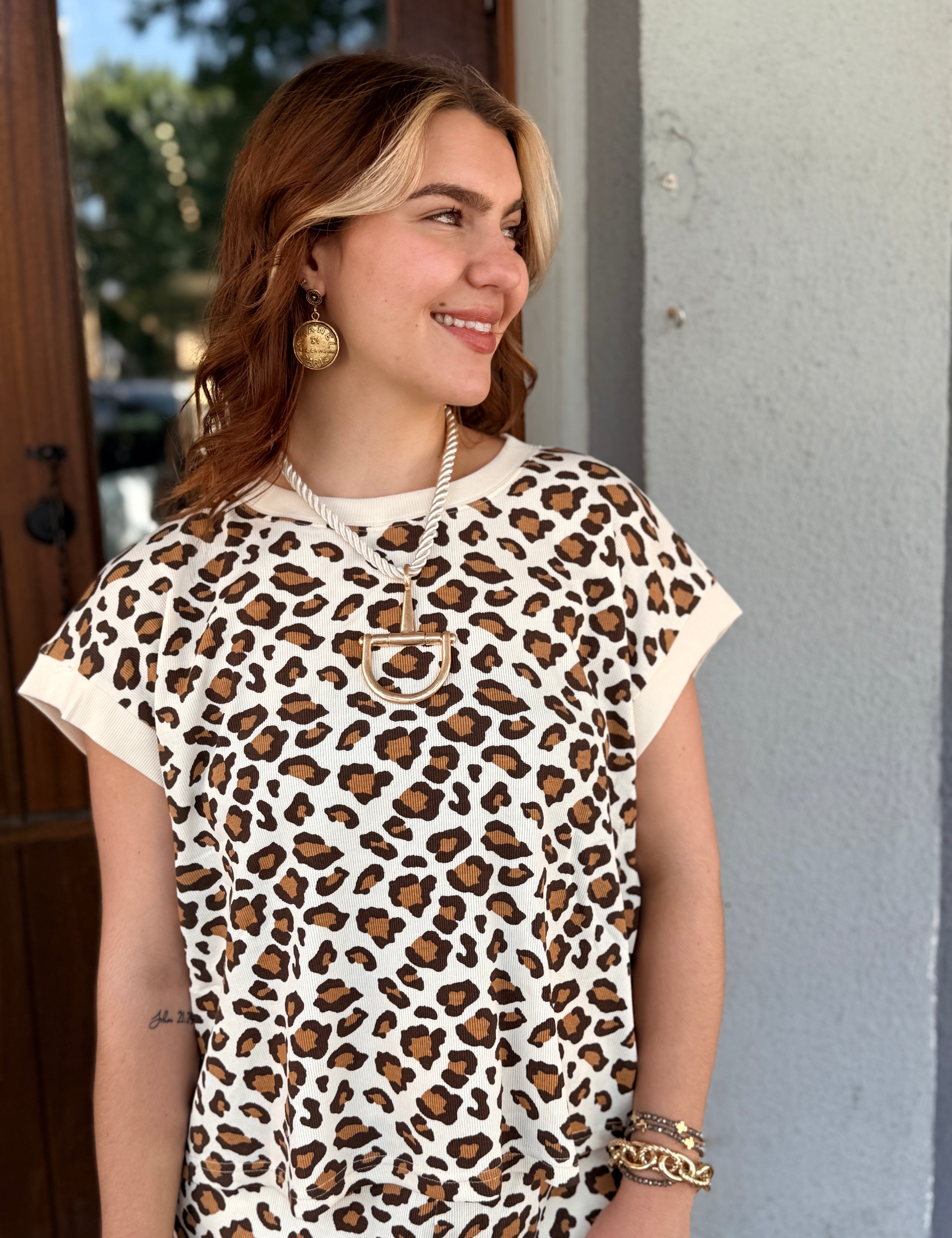 Macey Leopard Top + Short Set