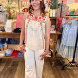Sallie Embroidered Detail Top