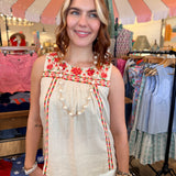 Sallie Embroidered Detail Top