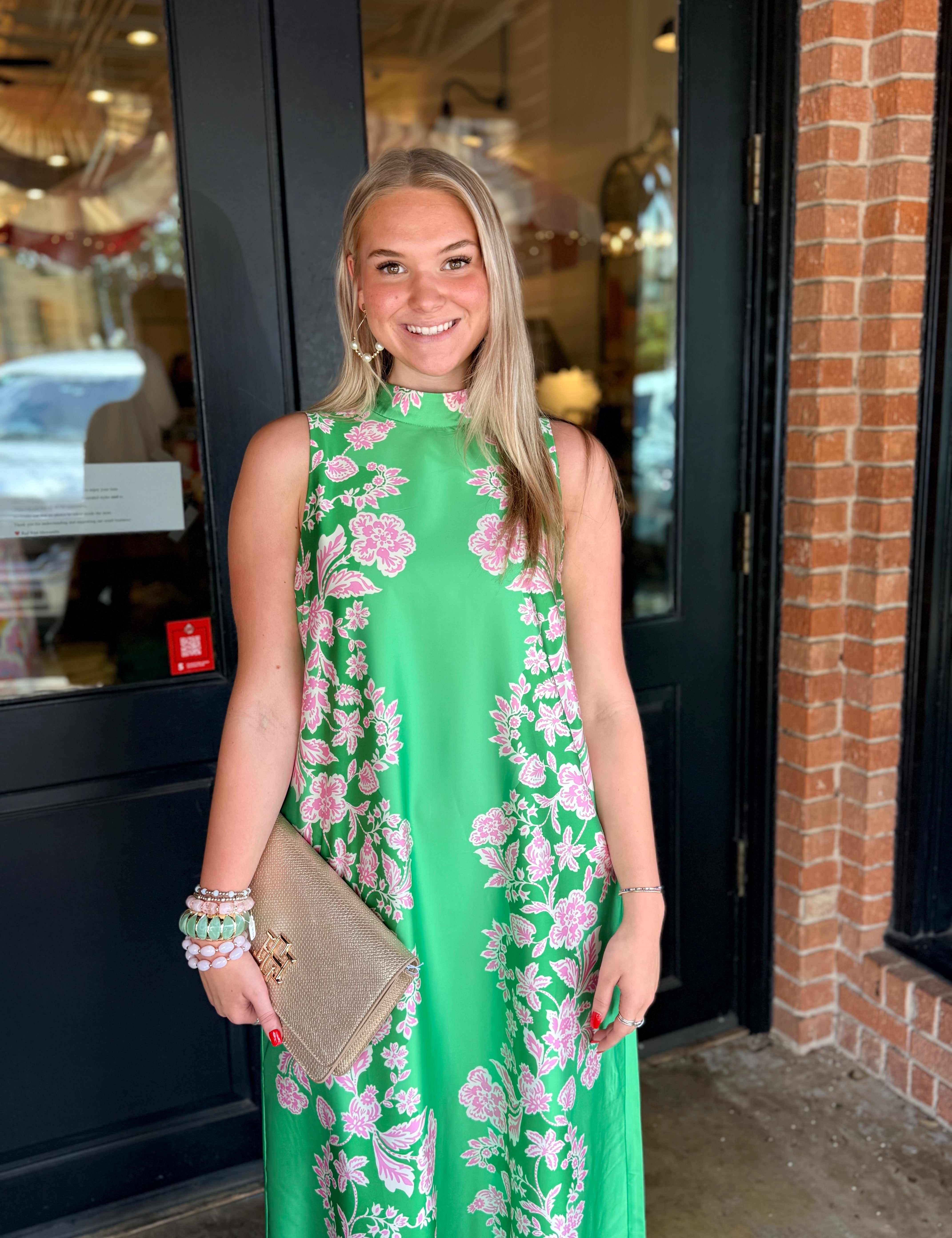 Trina Floral Tie-Back Midi Dress