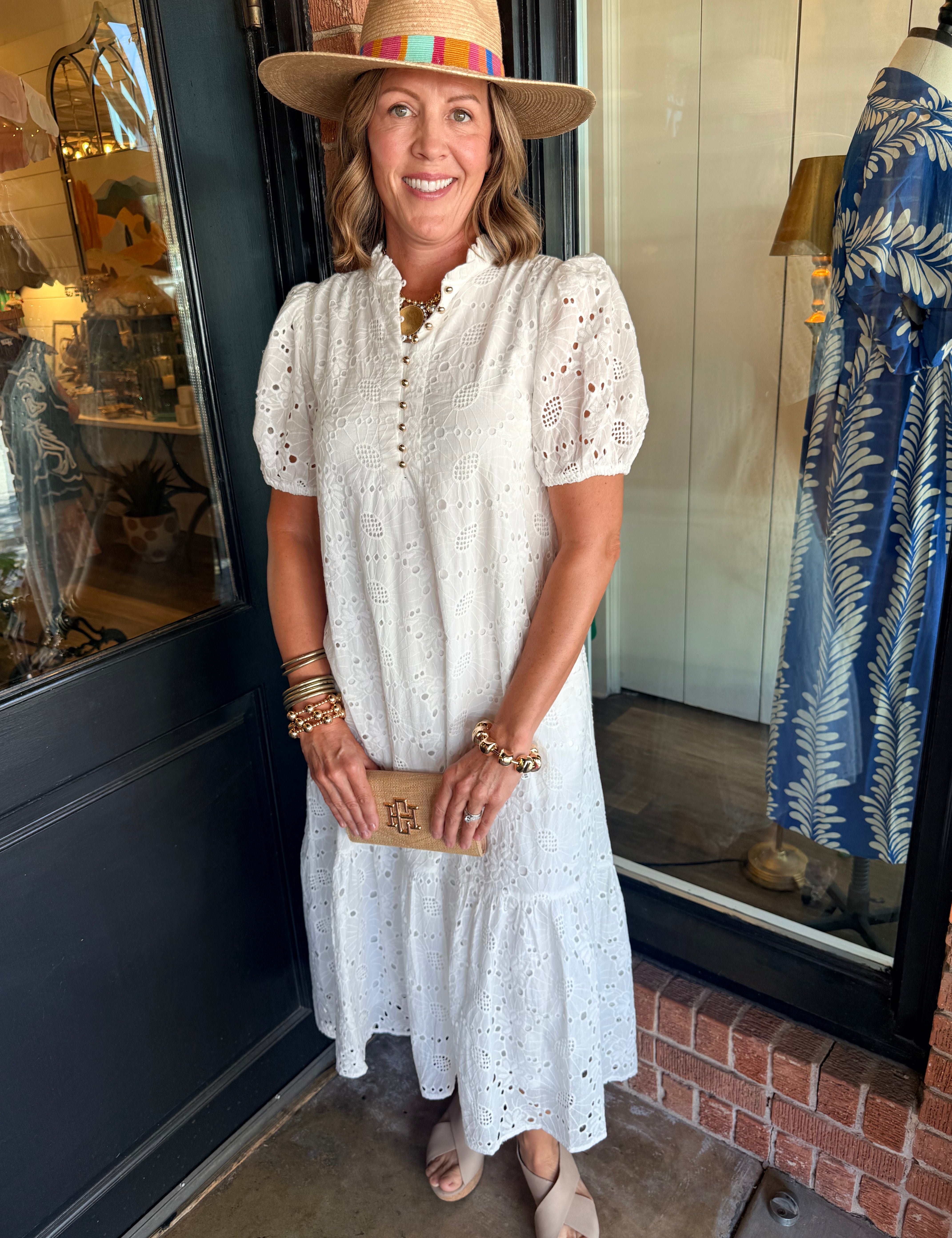 Sonja Eyelet Midi Dress