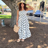 Sandra Polka Dot Tiered Midi Dress