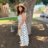 Sandra Polka Dot Tiered Midi Dress