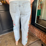 Serena Embroidered High Waist Pants