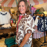 Sharon Two-Tone Floral Top