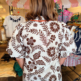 Sharon Two-Tone Floral Top