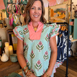 Bernadette Boho Floral Top