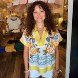 Louisa Lemon & Floral Embroidered Top