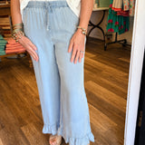 Debra Ruffle Wide Leg Pants