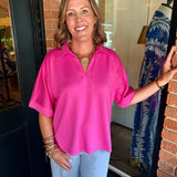 Gabbie V-Neck Collared Top