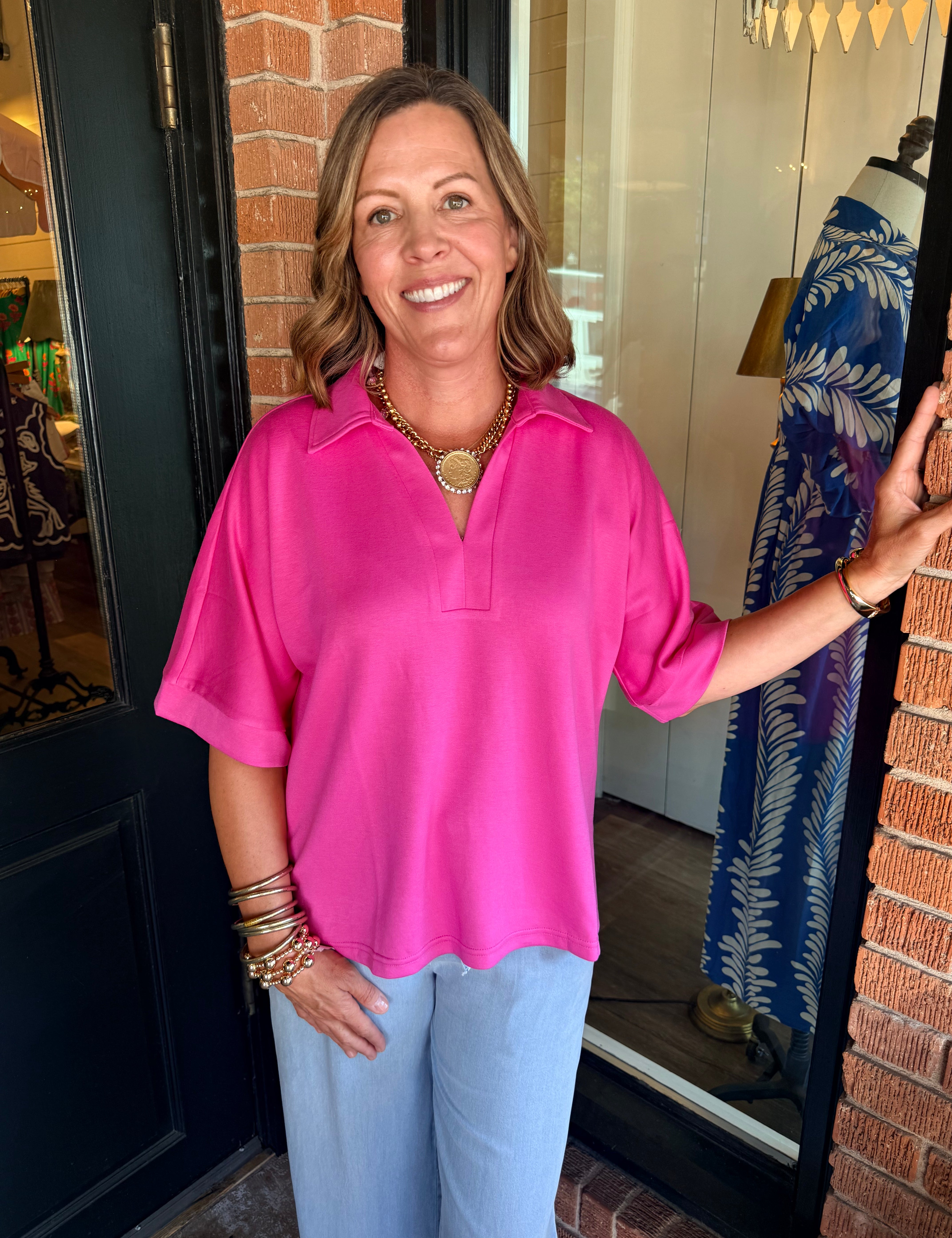Gabbie V-Neck Collared Top
