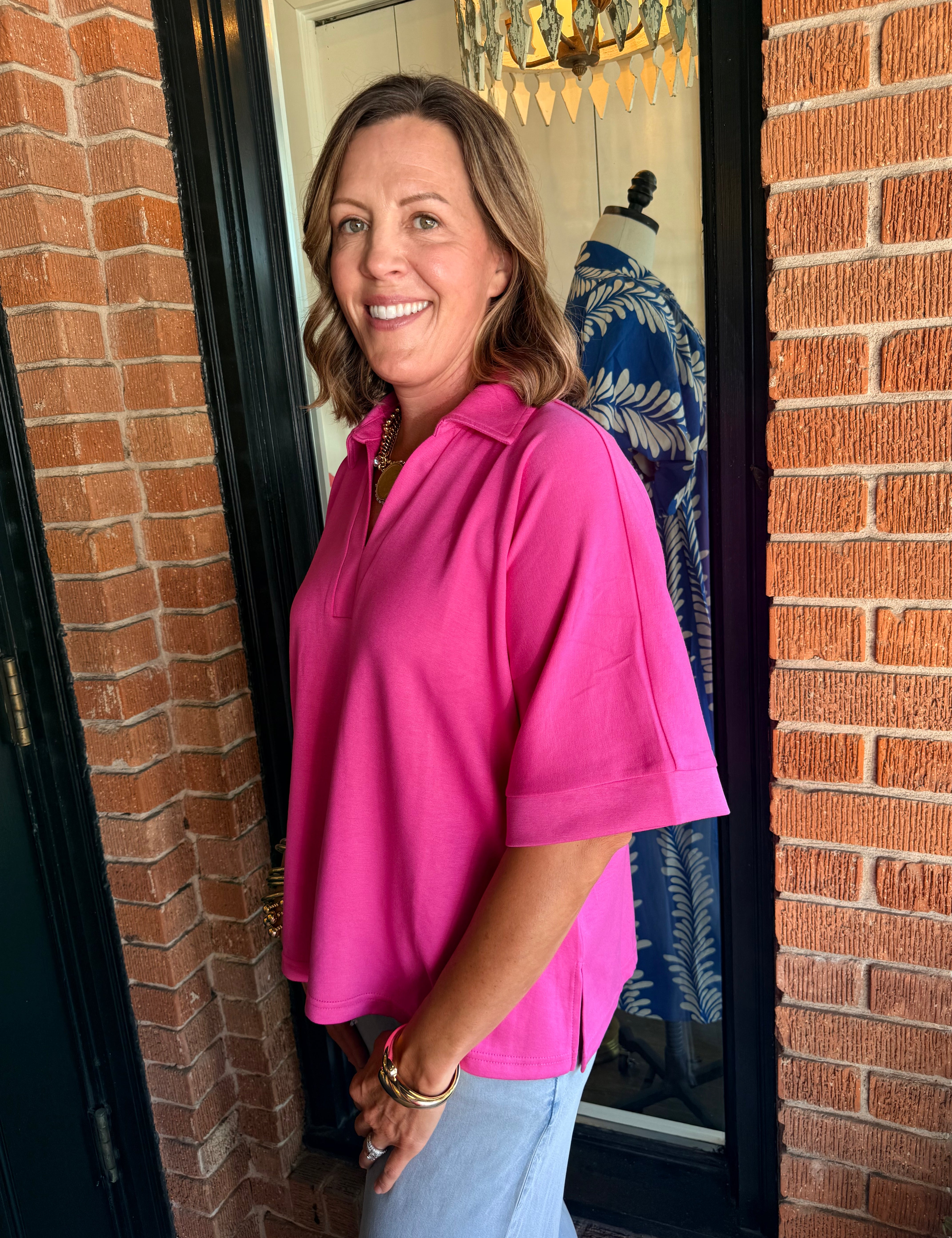 Gabbie V-Neck Collared Top