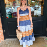 Giselle Patterned Tiered Maxi Dress