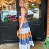 Giselle Patterned Tiered Maxi Dress