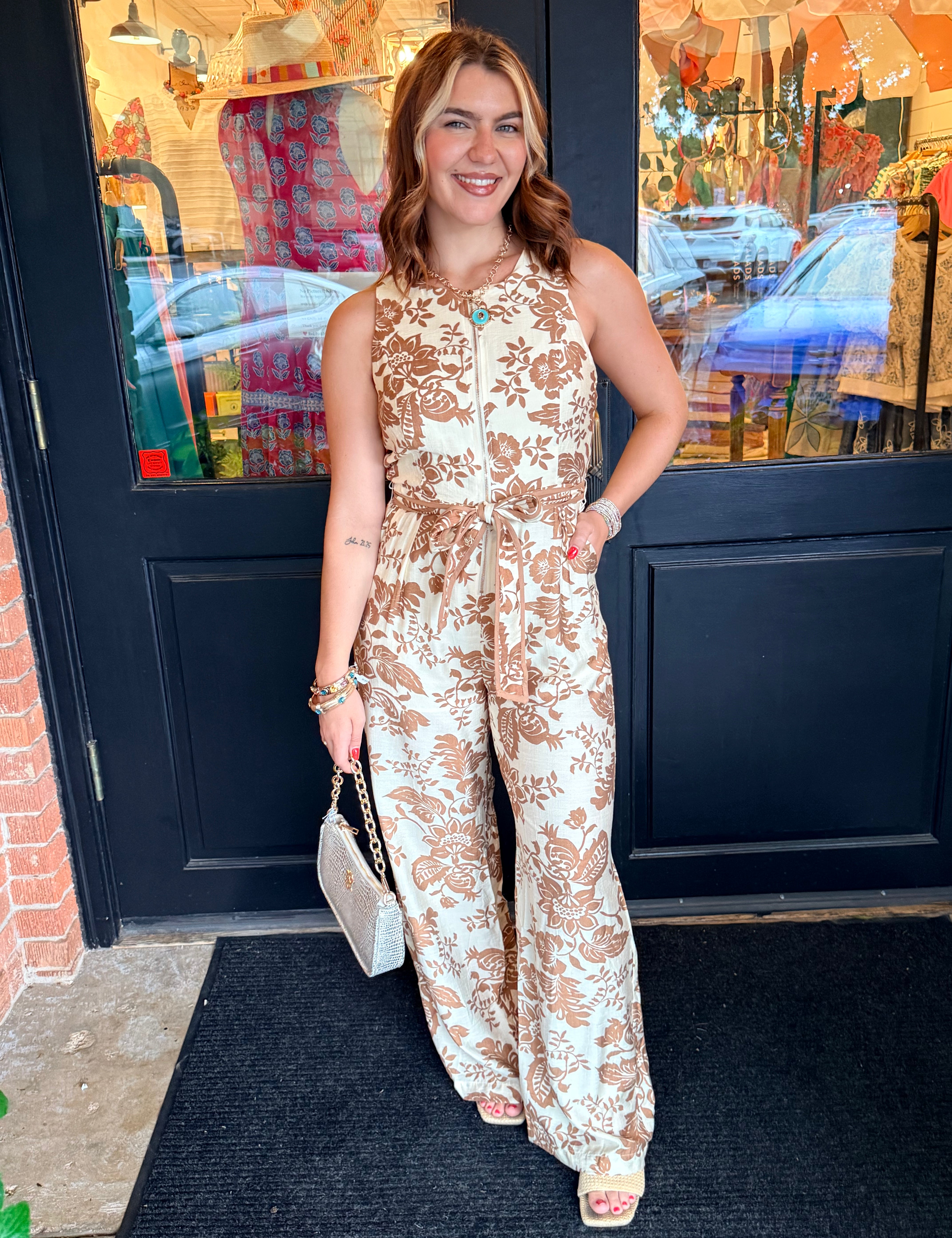 Kimmie Paisley Zip Front Jumpsuit