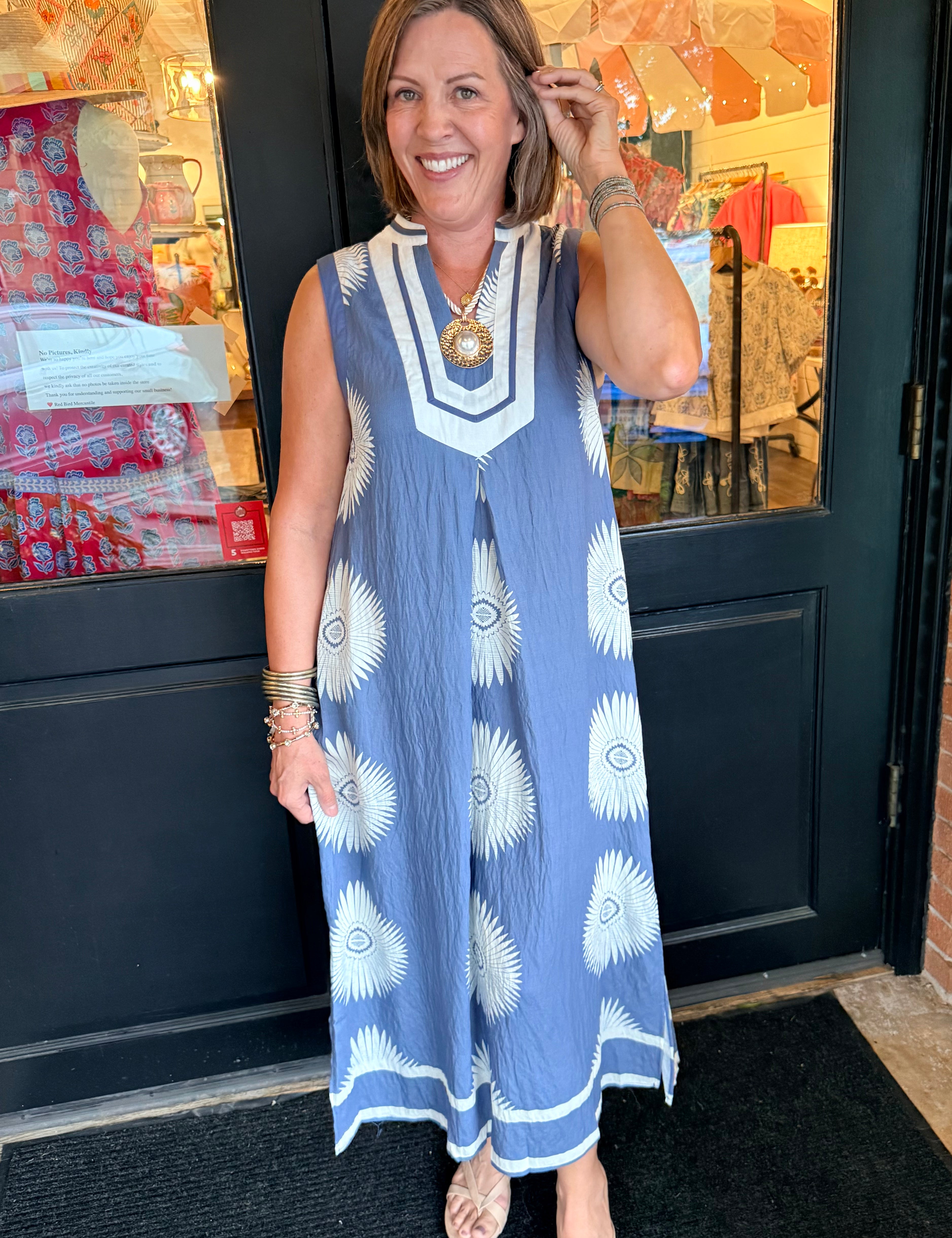Esmeralda Geometric Midi Dress