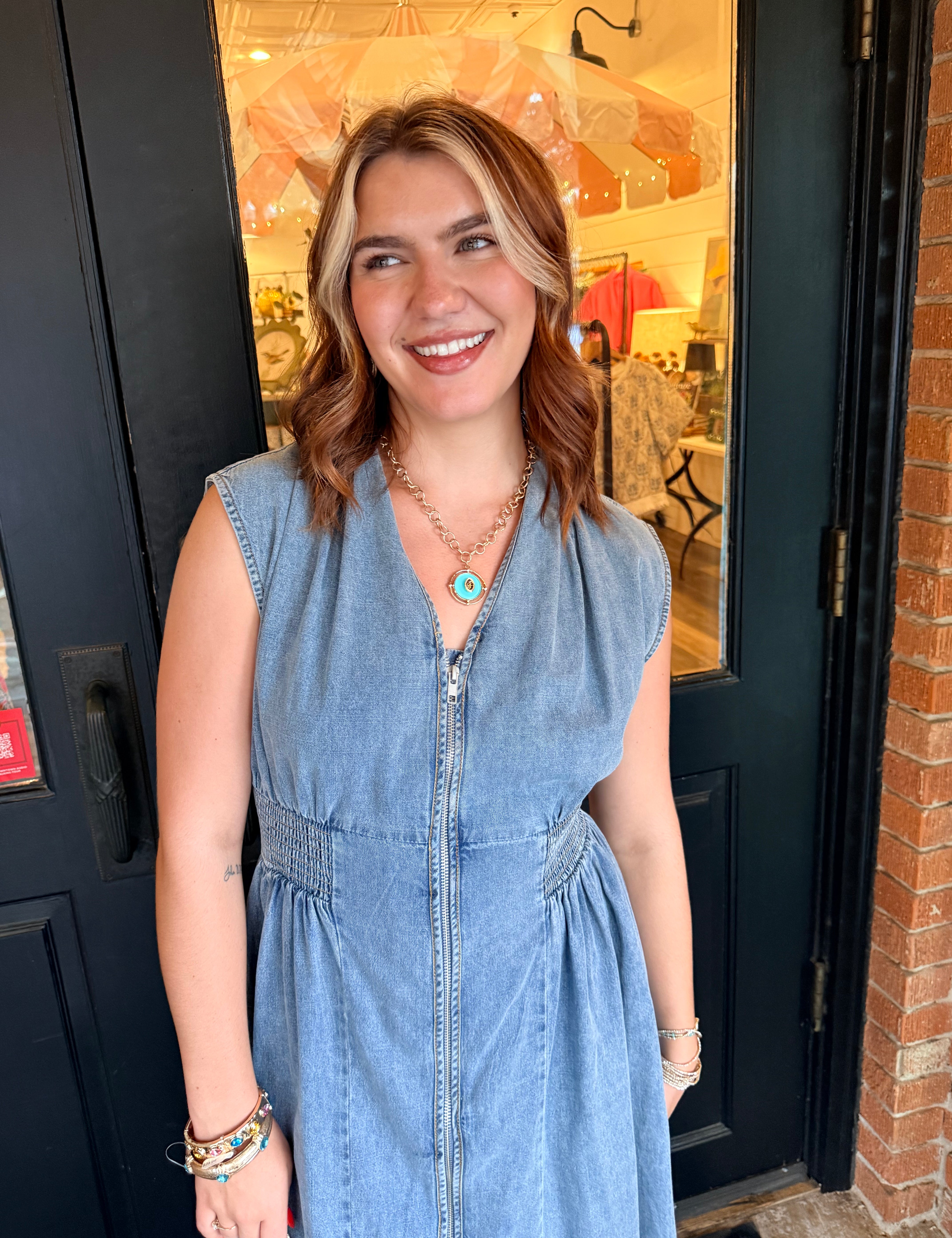 Veronica Sleeveless Denim Mini Dress