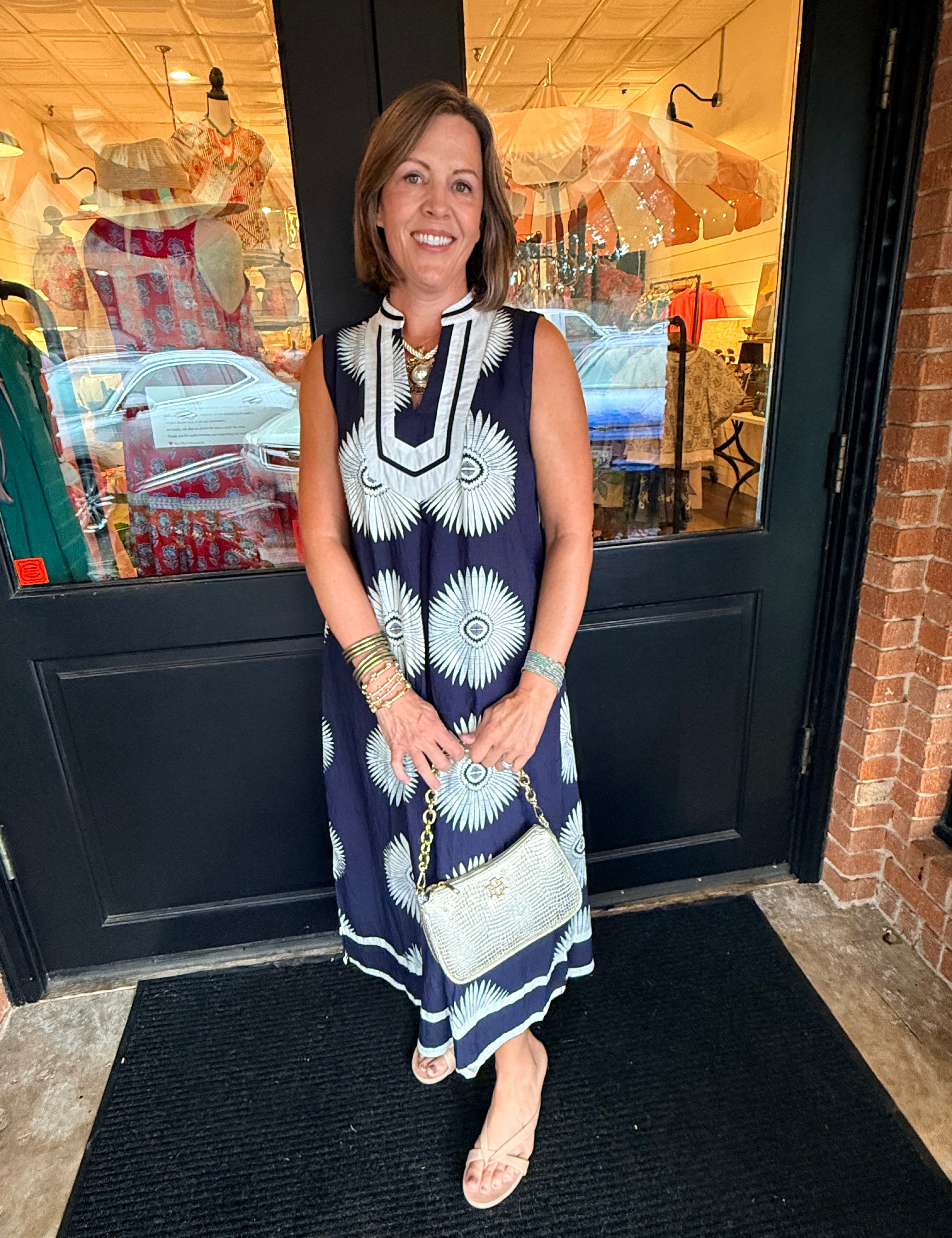 Esmeralda Geometric Midi Dress