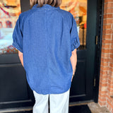 Lynda Embroidered Denim Top