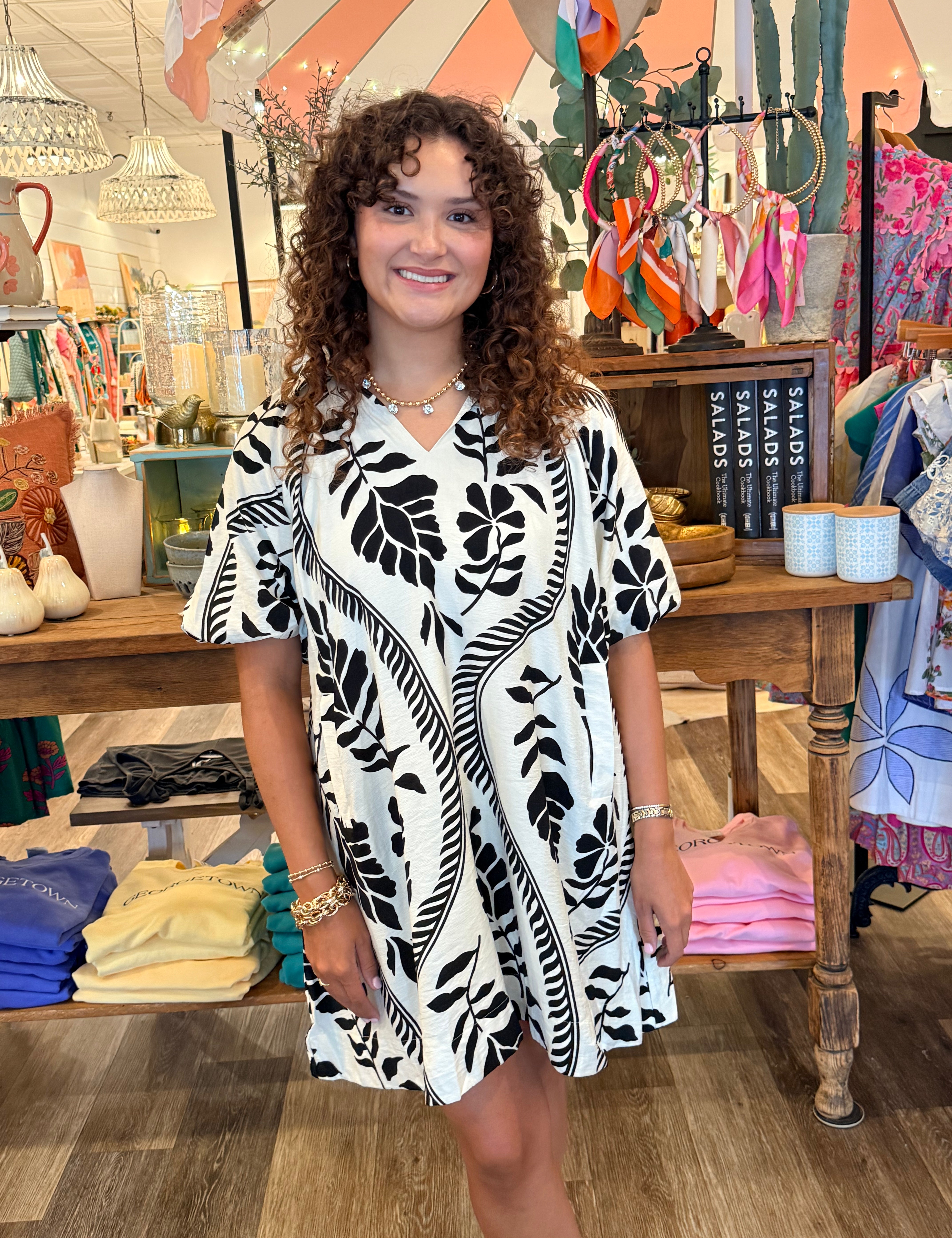Denell Leaf Tunic Dress