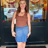 Gianna Denim Flared Mini Skirt