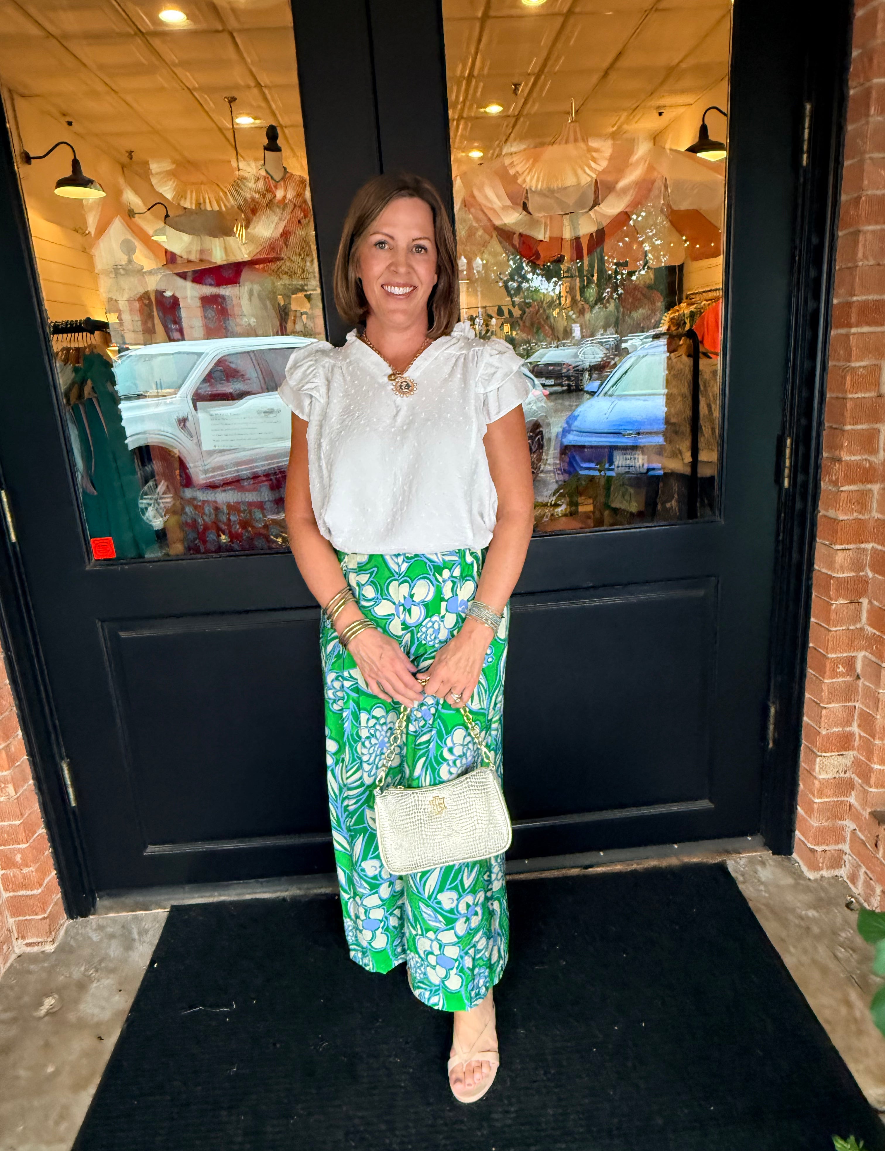 Meg Tropical Wide Leg Pants